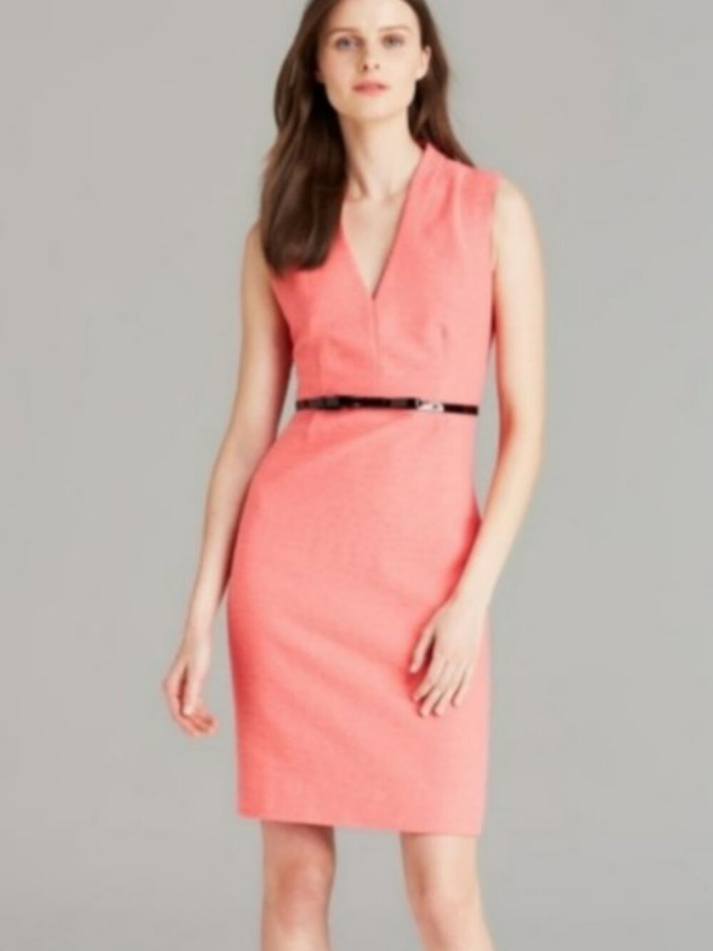 ✨ Kate Spade New York Coral Pink Tweed V-Neck Sheath Dress ✨